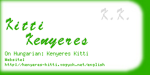 kitti kenyeres business card